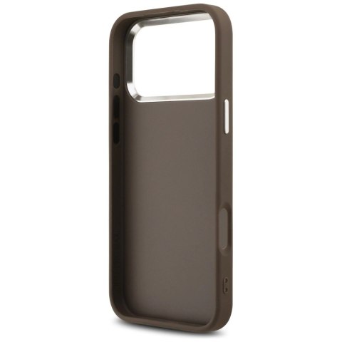 Etui Guess 4G Big 4G Classic Logo na iPhone 17 Pro Max brązowy - srebrne