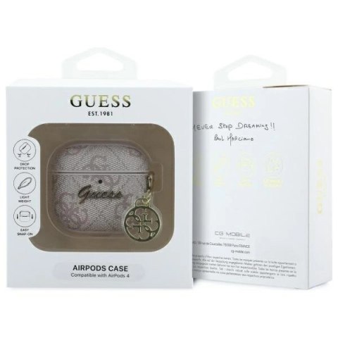 Etui Guess 4G Charm Collection na AirPods 4 - różowe