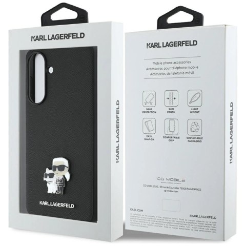 Etui Karl Lagerfeld Saffiano w/ K&C Metal Logo na Samsung Galaxy A56 - czarne