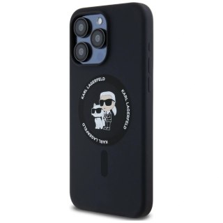 Etui Karl Lagerfeld Silicone Karl&Choupette Ring MagSafe na iPhone 15 Pro Max - czarne