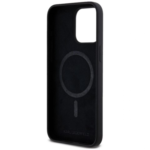 Etui Karl Lagerfeld Silicone Karl&Choupette Ring MagSafe na iPhone 15 Pro Max - czarne