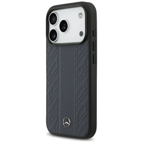 Etui Mercedes Leather Laurel Leaves Stripes MagSafe na iPhone 17 Pro - niebieskie