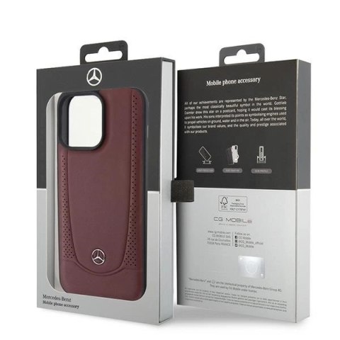 Etui Mercedes Leather Urban Bengale na iPhone 15 Pro - czerwone