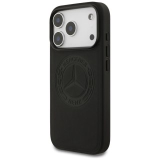 Etui Mercedes Leather Vintage Logo MagSafe na iPhone 17 Pro - czarne