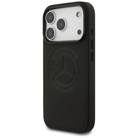 Etui Mercedes Leather Vintage Logo MagSafe na iPhone 17 Pro - czarne