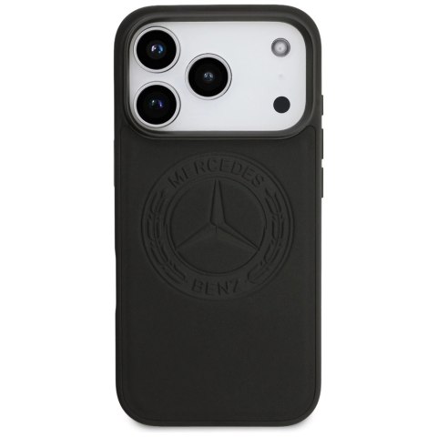 Etui Mercedes Leather Vintage Logo MagSafe na iPhone 17 Pro - czarne