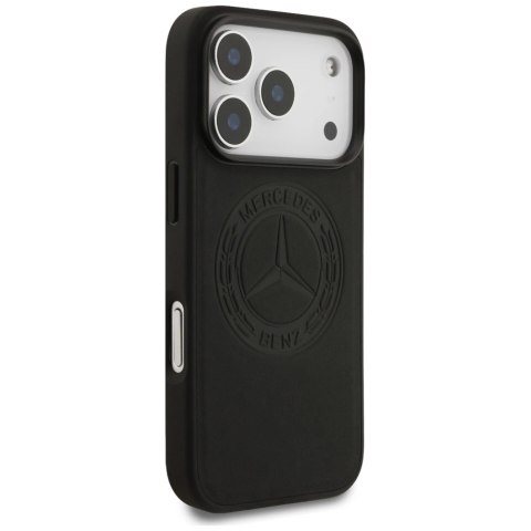 Etui Mercedes Leather Vintage Logo MagSafe na iPhone 17 Pro - czarne