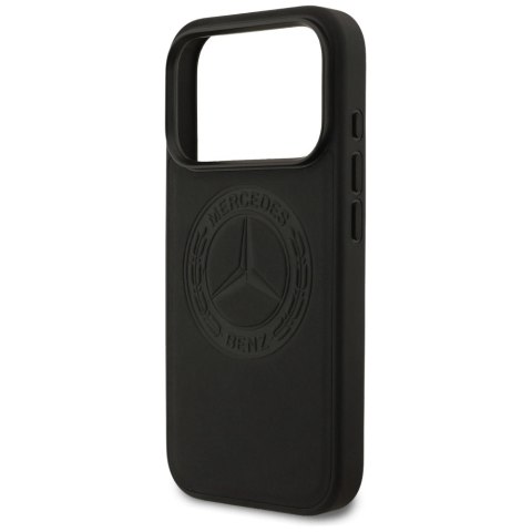 Etui Mercedes Leather Vintage Logo MagSafe na iPhone 17 Pro - czarne
