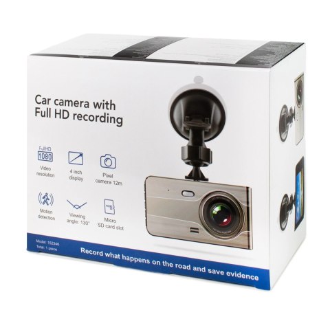 Wideorejestrator samochodowy DVR979G Full HD G-sensor LCD z kamerą cofania - beżowy