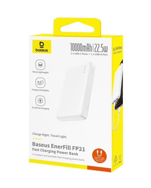 Baseus EnerFill FP21 power bank 22.5W 10000mAh księżycowa biel