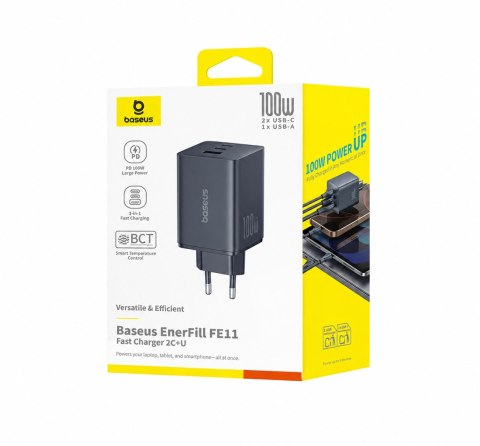 Baseus enerfill fe11 ładowarka sieciowa 100W Czarny
