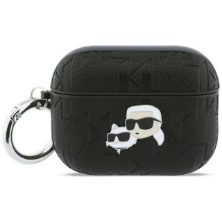 Etui Karl Lagerfeld Monogram Karl & Choupette Head na AirPods Pro 3 - czarne