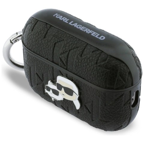 Etui Karl Lagerfeld Monogram Karl & Choupette Head na AirPods Pro 3 - czarne