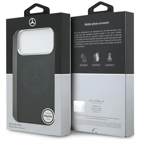 Etui Mercedes Silicone Vintage Logo MagSafe na iPhone 17 Pro Max - czarne