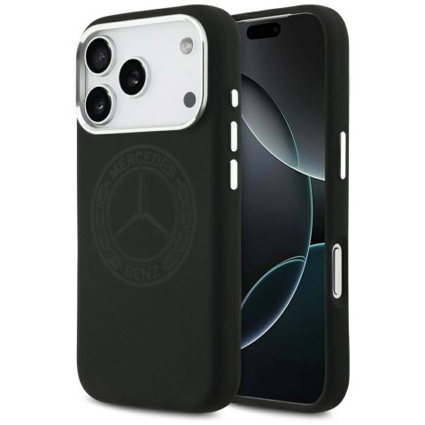 Etui Mercedes Silicone Vintage Logo MagSafe na iPhone 17 Pro - czarne