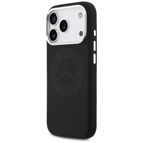 Etui Mercedes Silicone Vintage Logo MagSafe na iPhone 17 Pro - czarne