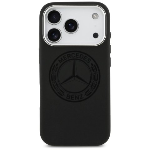 Etui Mercedes Silicone Vintage Logo MagSafe na iPhone 17 Pro - czarne