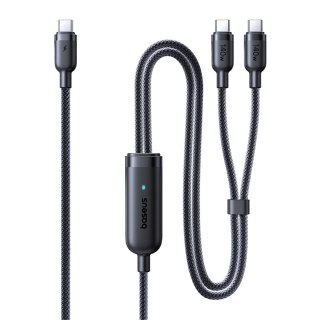 Kabel Baseus Flash 4 140W 2w1 USB-C do USB-C + USB-C 1.5 m - czarny