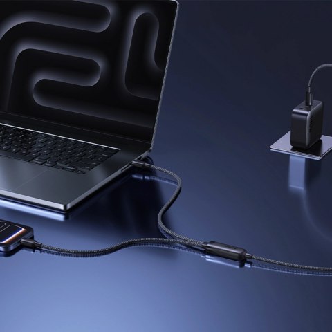 Kabel Baseus Flash 4 140W 2w1 USB-C do USB-C + USB-C 1.5 m - czarny