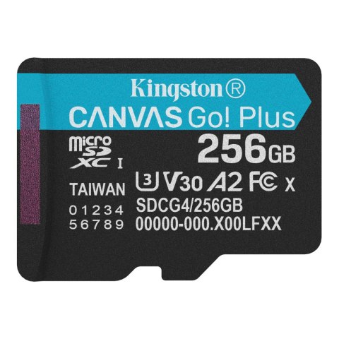 Kingston karta pamięci 256GB microSDXC Canvas Go Plus Gen4 200R A2 U3 Single Pack w/o ADP
