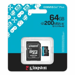Kingston karta pamięci 64GB microSDXC Canvas Go Plus Gen4 200MB/s A2 U3 V30 Card + Adapter