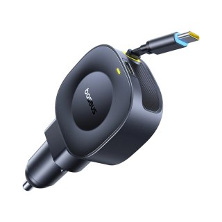 Ładowarka samochodowa Baseus PrimeTrip VR2 45W + 45W ze zwijanym kablem USB-C - czarna
