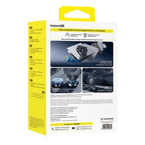 Ładowarka samochodowa Baseus PrimeTrip VR2 45W + 45W ze zwijanym kablem USB-C - czarna
