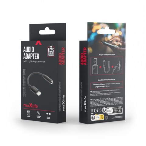 Maxlife adapter audio MXJL-02 jack 3,5 mm - Lightning czarny