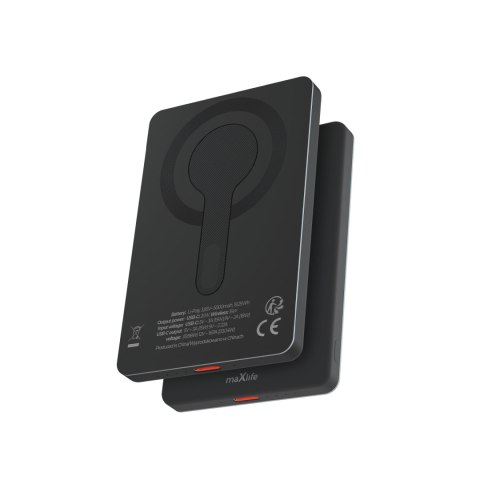 Maxlife power bank bezprzewodowy MXPB-05 20W PD 5000 mAh magnetyczny czarny