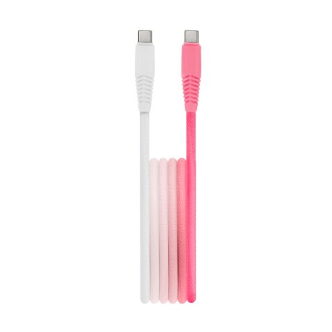Setty kabel USB-C - USB-C 1,5 m 3A KGC-C-1.5320 gradient biało-różowy
