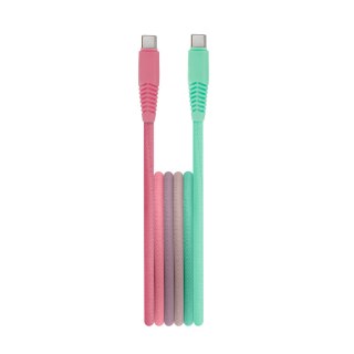 Setty kabel USB-C - USB-C 1,5 m 3A KGC-C-1.5320 gradient turkusowo-różowy