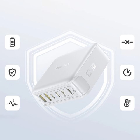 Stacja ładująca Baseus EnerFill FH21 120W 4xUSB-C + 2xUSB-A - biała