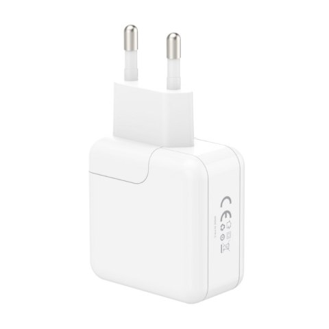 Ładowarka sieciowa MX Burst GaN PD 35W, 2xUSB-C + kabel PD 20W C/Lightning, WHITE/BIAŁY