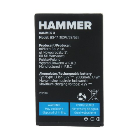 Bateria do myPhone Hammer 3 / Hammer 3+ 2000mAh