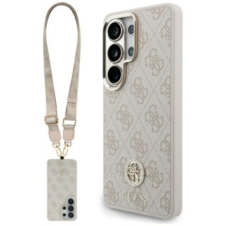 Guess nakładka 4G Big Rhinestone Triangle Strap MagSafe do Samsung Galaxy S26 Ultra różowa