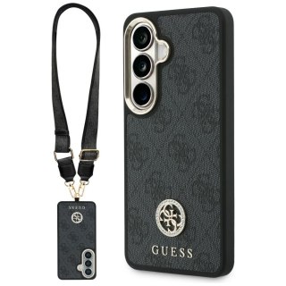 Guess nakładka 4G Big Rhinestone Triangle Strap MagSafe do Samsung Galaxy S26 czarna