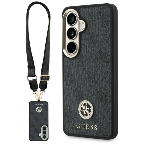 Guess nakładka 4G Big Rhinestone Triangle Strap MagSafe do Samsung Galaxy S26 czarna