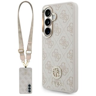 Guess nakładka 4G Big Rhinestone Triangle Strap MagSafe do Samsung Galaxy S26 różowa