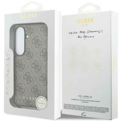 Guess nakładka 4G Classic Logo Charm MagSafe do Samsung Galaxy S26 brązowa