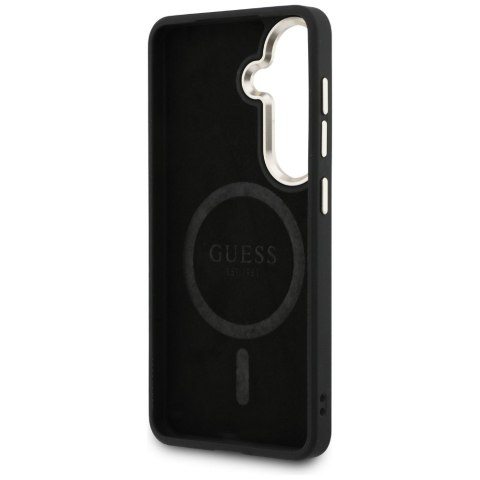 Guess nakładka 4G Embossed Ring MagSafe do Samsung Galaxy S26 Plus czarna