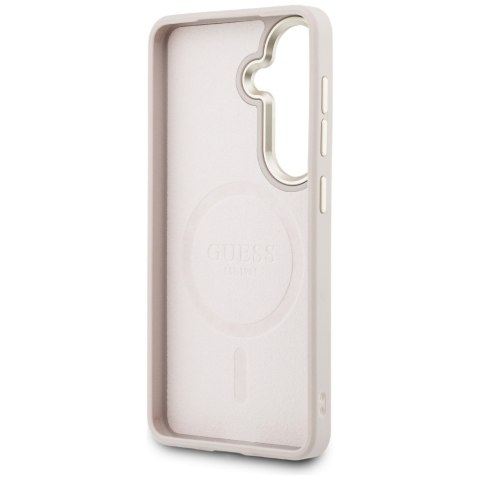 Guess nakładka 4G Embossed Ring MagSafe do Samsung Galaxy S26 Plus różowa