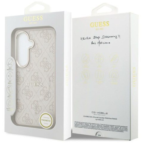 Guess nakładka 4G Embossed Ring MagSafe do Samsung Galaxy S26 Plus różowa