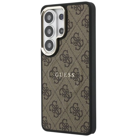 Guess nakładka 4G Embossed Ring MagSafe do Samsung Galaxy S26 Ultra brązowa