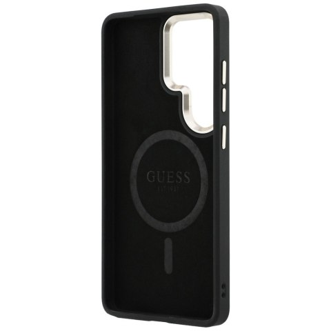 Guess nakładka 4G Embossed Ring MagSafe do Samsung Galaxy S26 Ultra brązowa