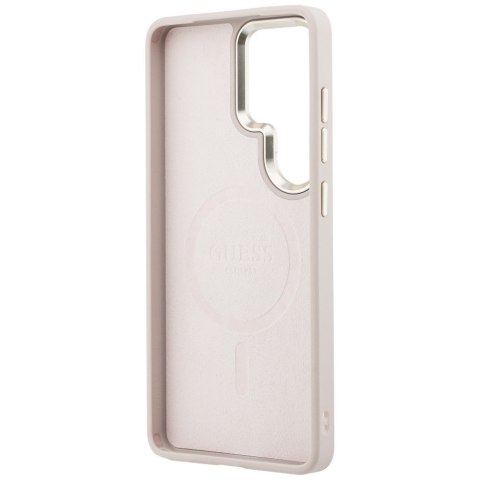 Guess nakładka 4G Embossed Ring MagSafe do Samsung Galaxy S26 Ultra różowa
