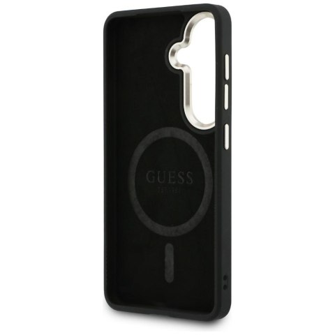 Guess nakładka 4G Embossed Ring MagSafe do Samsung Galaxy S26 niebieska