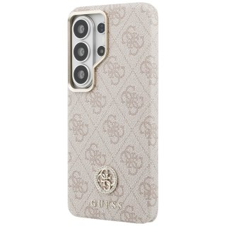 Guess nakładka 4G Rhinestone Round Logo MagSafe do Samsung Galaxy S26 Ultra różowa