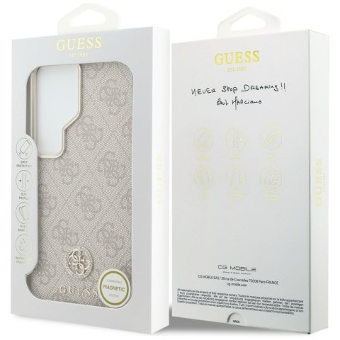Guess nakładka 4G Rhinestone Round Logo MagSafe do Samsung Galaxy S26 Ultra różowa