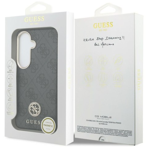 Guess nakładka 4G Rhinestone Round Logo MagSafe do Samsung Galaxy S26 czarna