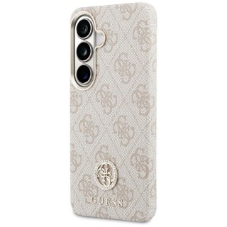 Guess nakładka 4G Rhinestone Round Logo MagSafe do Samsung Galaxy S26 różowa